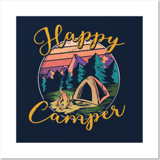 Happy Camper - Camping Lover Design Posters and Art